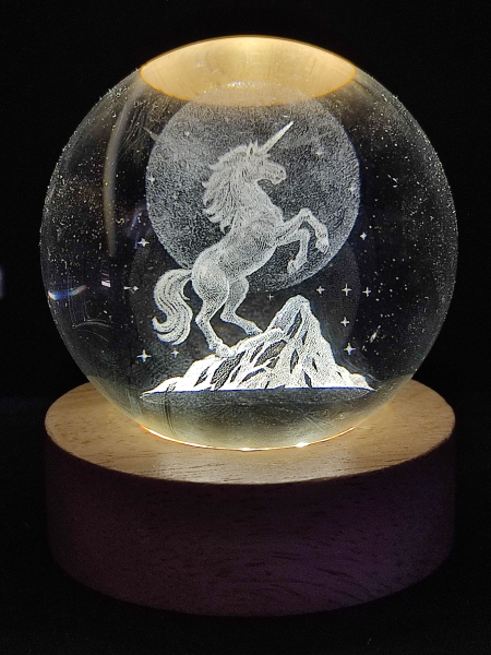 Hologrammkugel - Einhorn